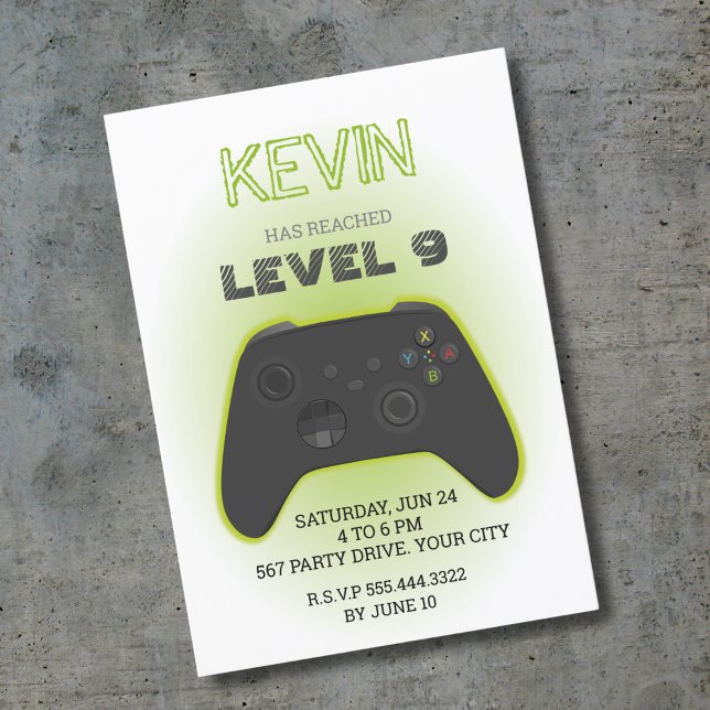 invitación de cumpleaños de videojuegos, jugador (Subido por el creador)