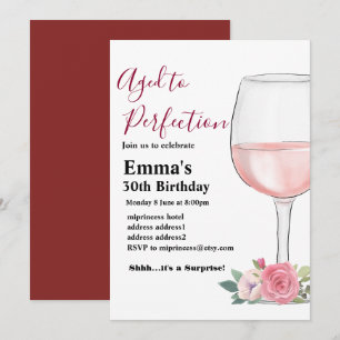 Invitación de cumpleaños de vino, Aged to Perfecti