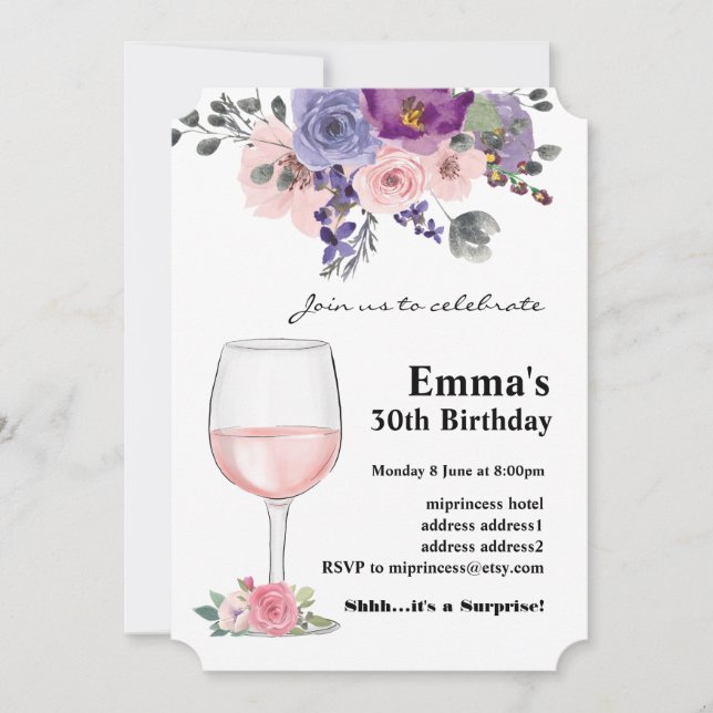 Invitación de cumpleaños de vino, Aged to Perfecti (Anverso)