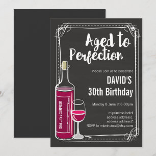 Invitación de cumpleaños de vino, Aged to Perfecti