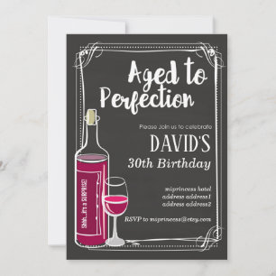 Invitación de cumpleaños de vino, Aged to Perfecti