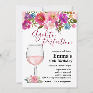 Invitación de cumpleaños de vino, Aged to Perfecti