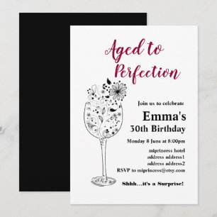 Invitación de cumpleaños de vino, Aged to Perfecti