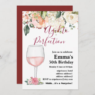 Invitación de cumpleaños de vino, Aged to Perfecti