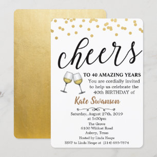 Invitación de cumpleaños de vino Cheers para cualq