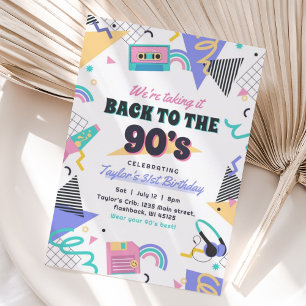 Invitación de cumpleaños de vuelta a los 90