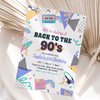 Invitación de cumpleaños de vuelta a los 90