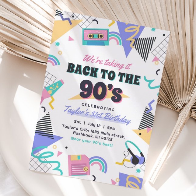 Invitación de cumpleaños de vuelta a los 90 (Subido por el creador)