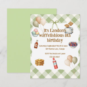 Invitación de cumpleaños de waffle DESCARGA DIGITA