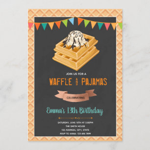 Invitación de cumpleaños de Waffle rise y shine