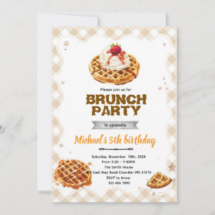 Invitación de cumpleaños de waffles de brunch