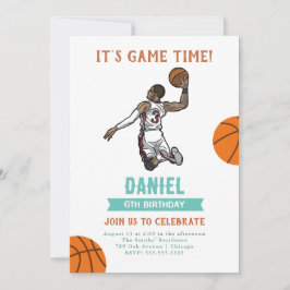 Invitación de cumpleaños de Watercolor Basketball