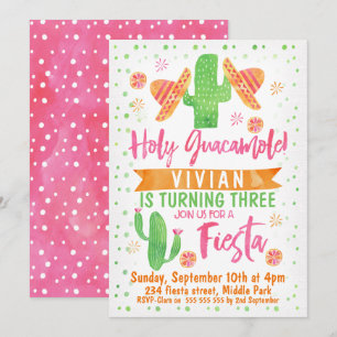 Invitación de cumpleaños de Watercolor Fiesta para