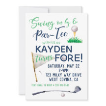 Invitación de cumpleaños de Watercolor FORE Golf