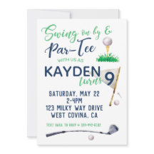 Invitación de cumpleaños de Watercolor Golf