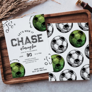 Invitación de cumpleaños de Watercolor Soccer