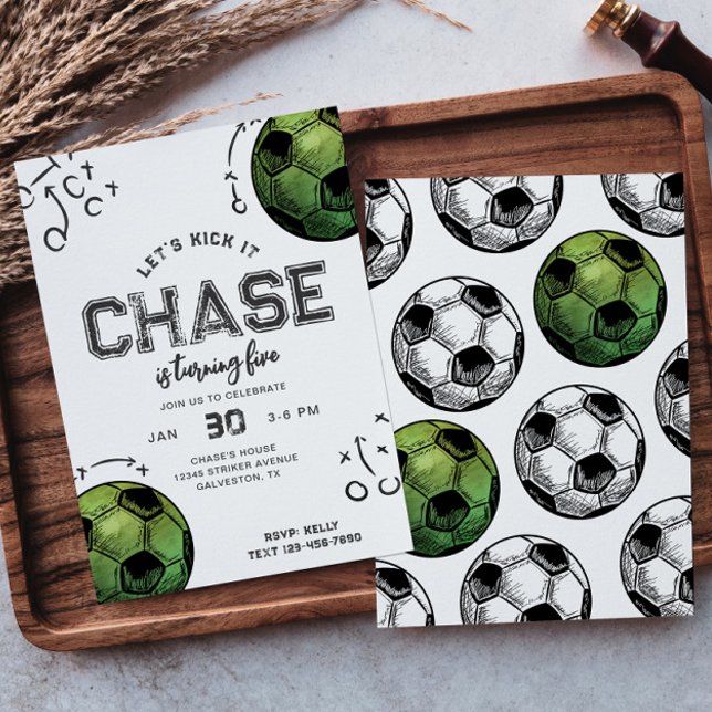 Invitación de cumpleaños de Watercolor Soccer (Subido por el creador)
