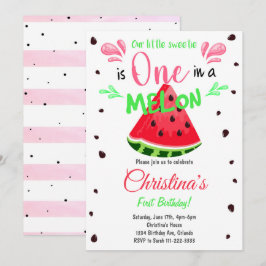 Invitación de cumpleaños de Watermelon Slice