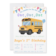 Invitación de cumpleaños de Wheels on the Bus