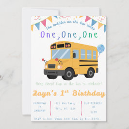 Invitación de cumpleaños de Wheels on the Bus