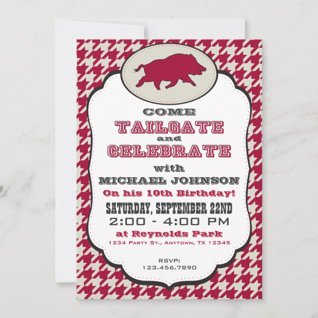 Invitación de cumpleaños de Wild Hog (Anverso)