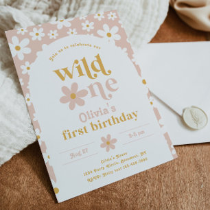 Invitación de cumpleaños de Wild One Daisy   Prime