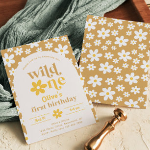Invitación de cumpleaños de Wild One Daisy   Prime