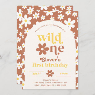 Invitación de cumpleaños de Wild One Daisy   Prime