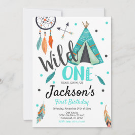 Invitación de cumpleaños de Wild One Dreamcatcher 