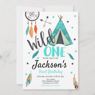 Invitación de cumpleaños de Wild One Dreamcatcher 