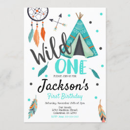 Invitación de cumpleaños de Wild One Dreamcatcher 