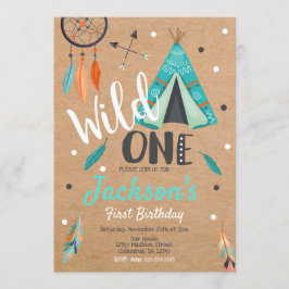 Invitación de cumpleaños de Wild One Dreamcatcher 