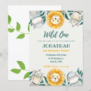 Invitación de cumpleaños de Wild One Ilustracion