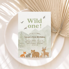 Invitación de cumpleaños de Wild One Woodland