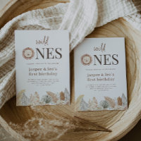 Invitación de cumpleaños de Wild Ones Twins con ho