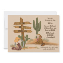 Invitación de cumpleaños de Wild West Boys Rustic 