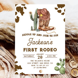 Invitación de cumpleaños de Wild West Rodeo Cowboy