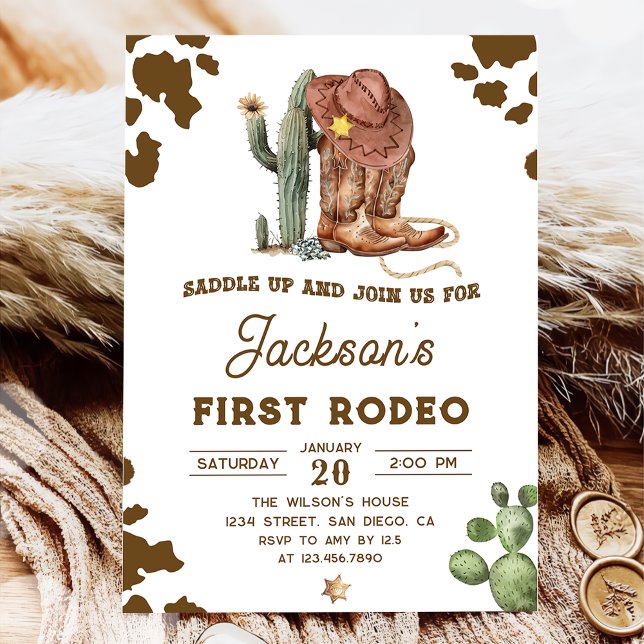 Invitación de cumpleaños de Wild West Rodeo Cowboy (Subido por el creador)