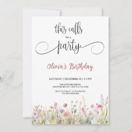 Invitación de cumpleaños de Wildflower