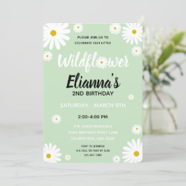 Invitación de cumpleaños de Wildflower Daisy Chica