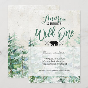 Invitación de cumpleaños de Winter Forest Wild