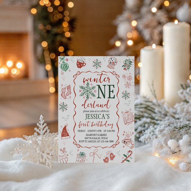 Invitación de cumpleaños de Winter ONEderland (Subido por el creador)