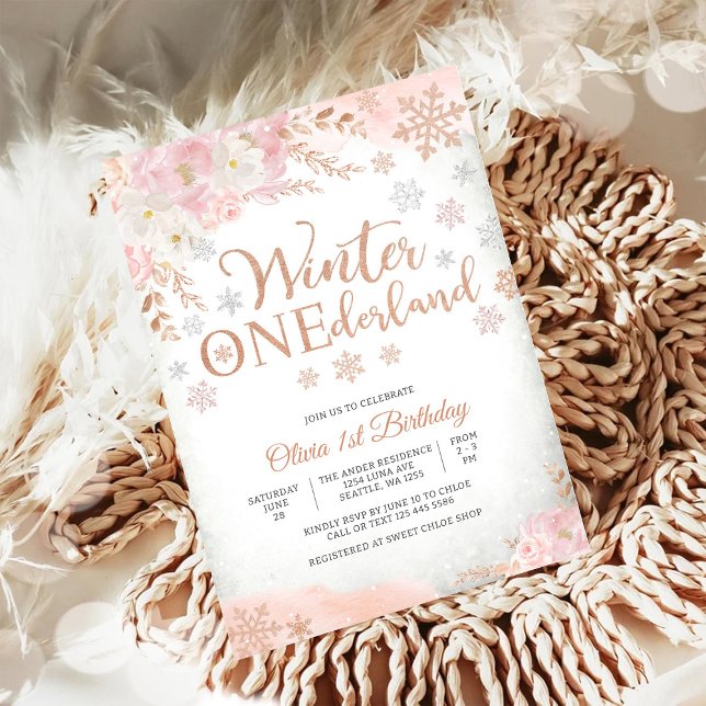 Invitación de cumpleaños de Winter ONEderland (Subido por el creador)