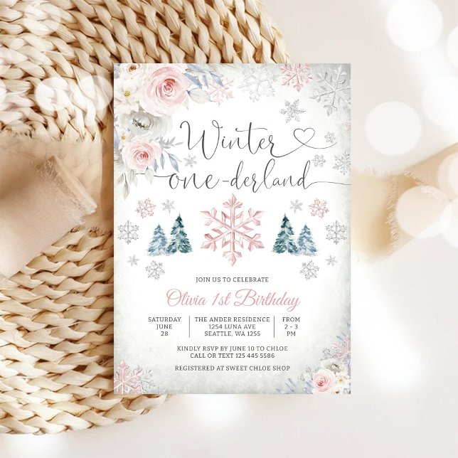 Invitación de cumpleaños de Winter Onederland (Subido por el creador)