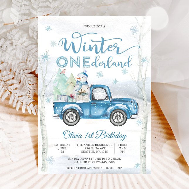 Invitación de cumpleaños de Winter ONEderland (Subido por el creador)