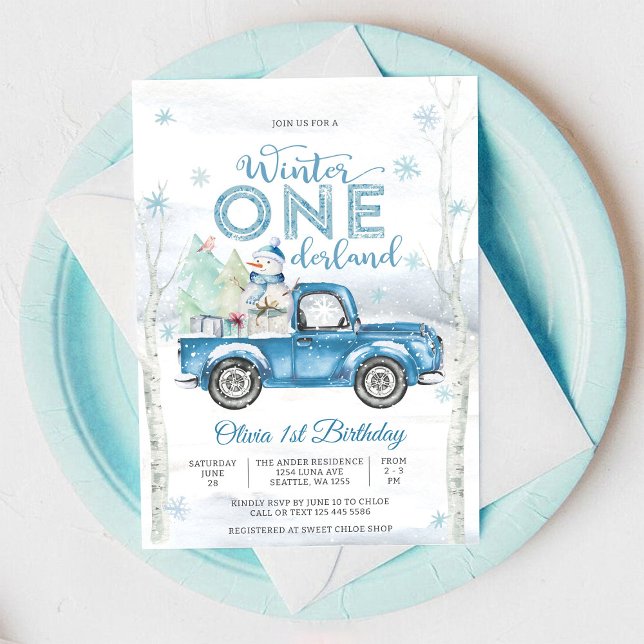 Invitación de cumpleaños de Winter ONEderland (Subido por el creador)
