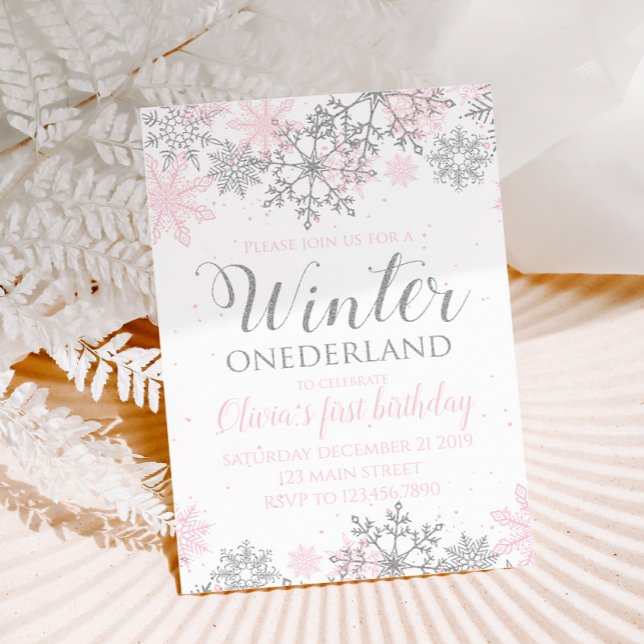 Invitación de cumpleaños de Winter ONEderland (Subido por el creador)