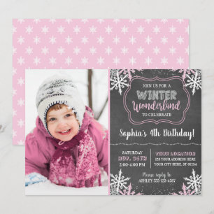 Invitación de cumpleaños de Winter Wonderland con 
