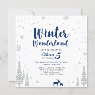 Invitación de cumpleaños de Winter Wonderland - Ni