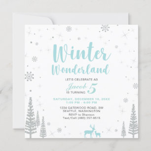 Invitación de cumpleaños de Winter Wonderland - Ni